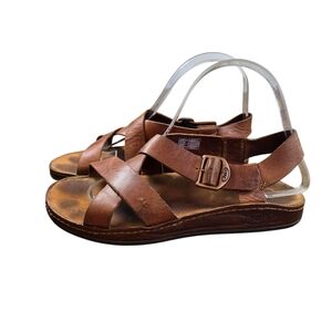 Chaco Wayfarer Brown Leather Strappy Sandals